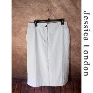 Jessica London Light Grey Pencil Skirt w/pockets-Size 14-NWOT
